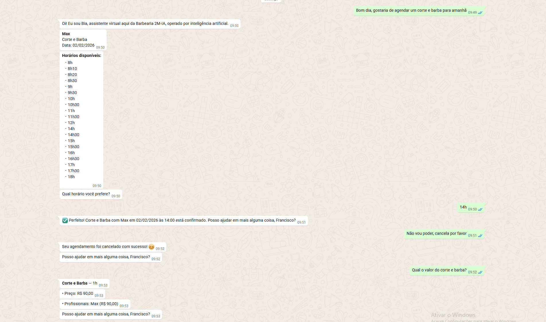 Atendimento no WhatsApp que vira agendamento